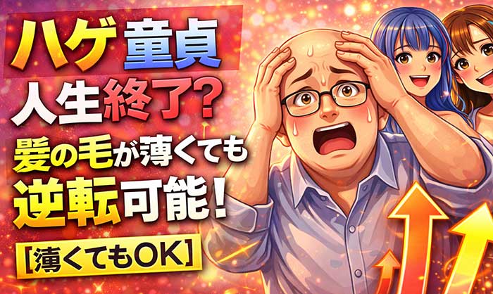 ハゲ童貞はかなりヤバイ？髪の毛が薄くても人生逆転する方法【薄くてもOK】