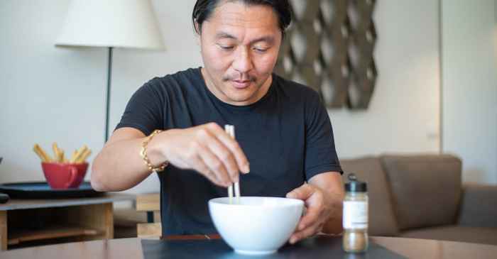 japanese man preparing calm thoughtful ready