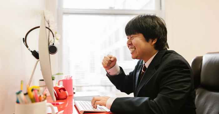 japanese man confident smiling success