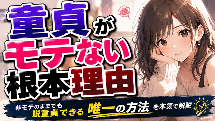 童貞がモテない根本的な理由と、モテなくても脱童貞できる唯一の方法