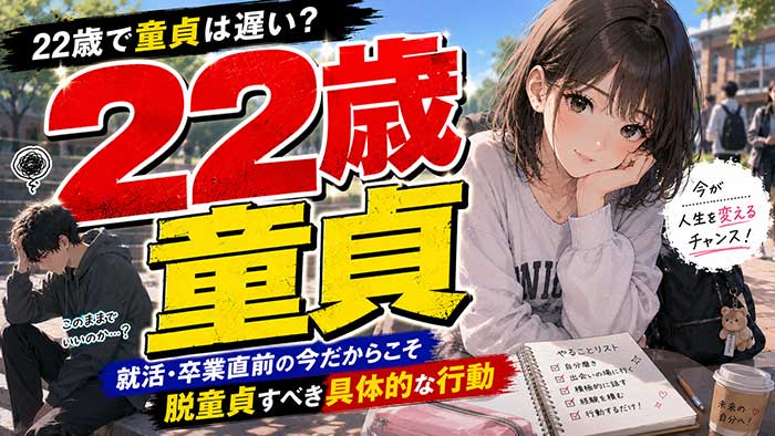 22歳で童貞は遅い？就活・卒業直前に脱童貞するための行動