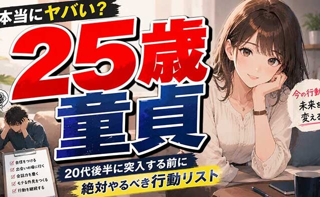 25歳で童貞は本当にヤバい？20代後半に突入する前にやるべきこと