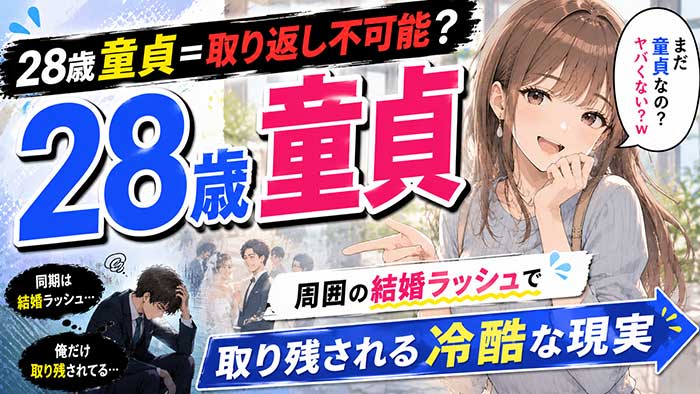 28歳で童貞は『取り返し不可能』ゾーン突入？周囲の結婚ラッシュで取り残される冷たい現実