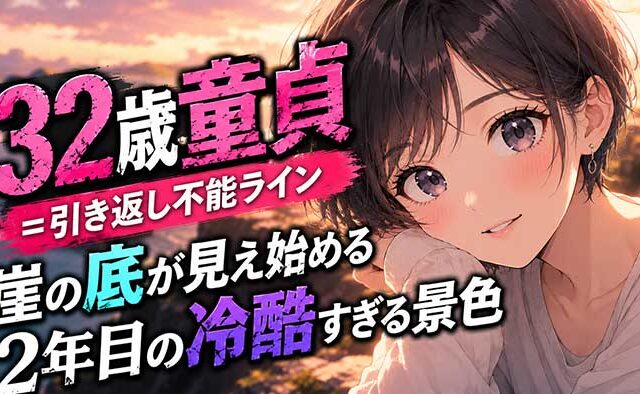 32歳で童貞は『引き返し不能ライン』を超えた？崖の底が見え始める2年目の冷酷な景色