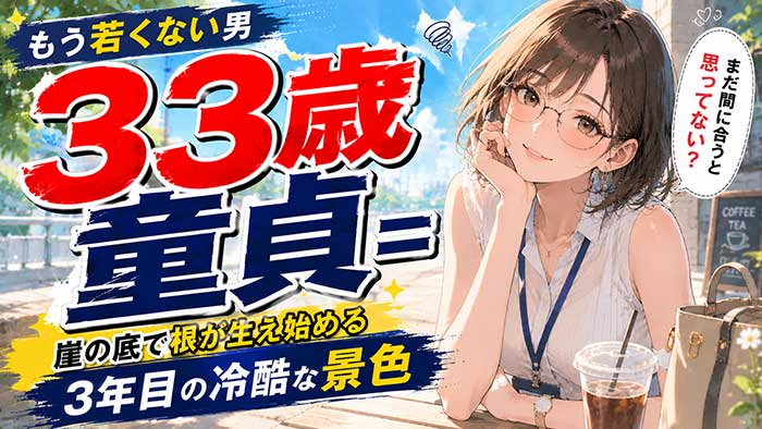 33歳で童貞は『もう若くはない男』認定？崖の底で根が生え始める3年目の冷酷な景色