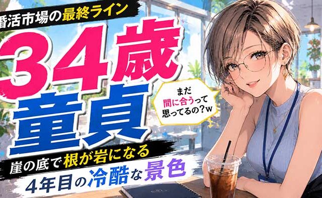 34歳で童貞は『婚活市場の最終ライン』を踏んだ？崖の底で根が岩になる4年目の冷酷な景色
