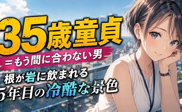 35歳で童貞は『もう間に合わない男』認定？根が岩に飲まれる5年目の冷酷な景色