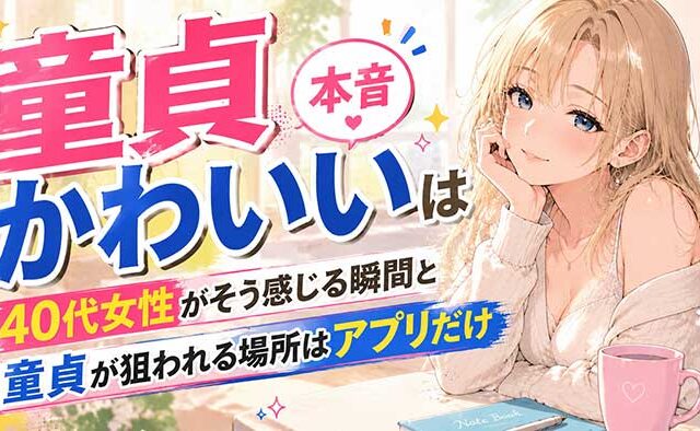 「童貞かわいい」は本気の本音だった！40代女性が語る瞬間と、狙われる場所はアプリだけ