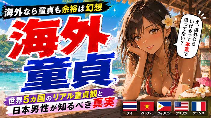 「海外なら童貞でも余裕」は幻想だった！世界5カ国のリアル童貞観と、日本の童貞男性が知るべき真実