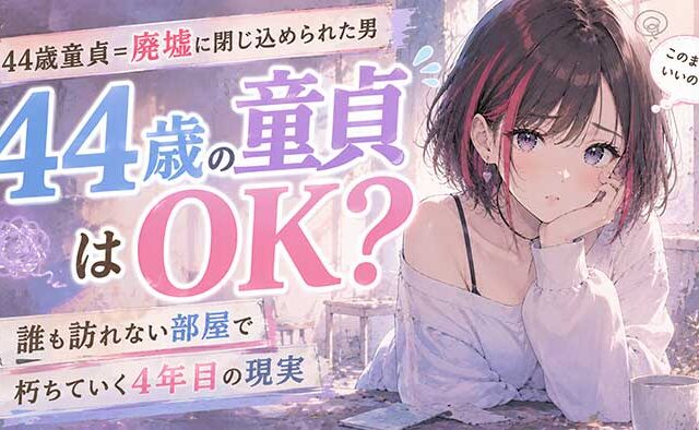 44歳で童貞は『廃墟に閉じ込められた男』？誰も訪れない部屋で静かに朽ちていく後半戦4年目の現実