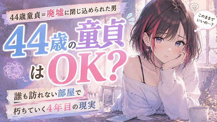 44歳で童貞は『廃墟に閉じ込められた男』？誰も訪れない部屋で静かに朽ちていく後半戦4年目の現実