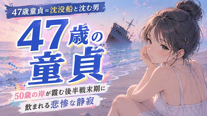 47歳で童貞は『沈没船と一緒に沈んでいく男』認定？50歳の岸が霞む後半戦末期に飲まれる悲惨な静寂