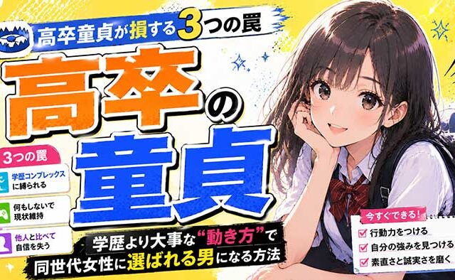 高卒童貞が損する3つの罠｜学歴より大事な"動き方"で同世代女性に選ばれる男になる方法