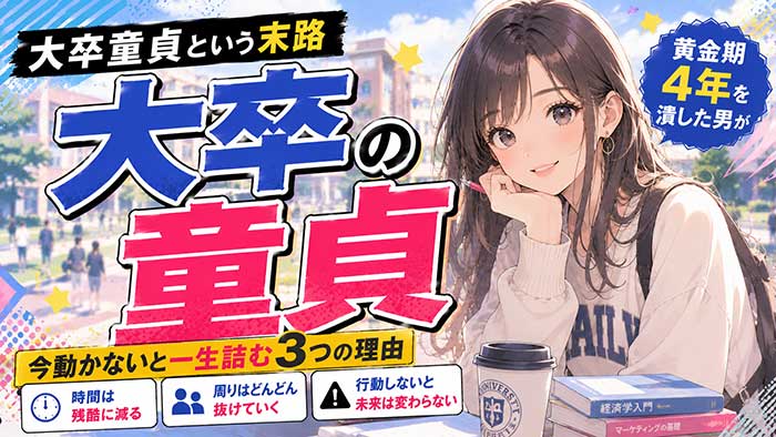【絶望】大卒童貞という末路！出会いの黄金期4年を完全に潰した男が今すぐ動かないと一生詰む3つの理由
