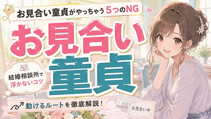 お見合い童貞がやっちゃう5つのNG！結婚相談所で浮かないコツと本気で動けるルート