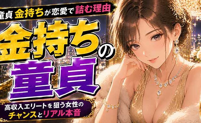 【高収入なのに童貞】お金持ちエリートが恋愛で動けなくなる理由と、童貞金持ちを狙う女性のチャンス